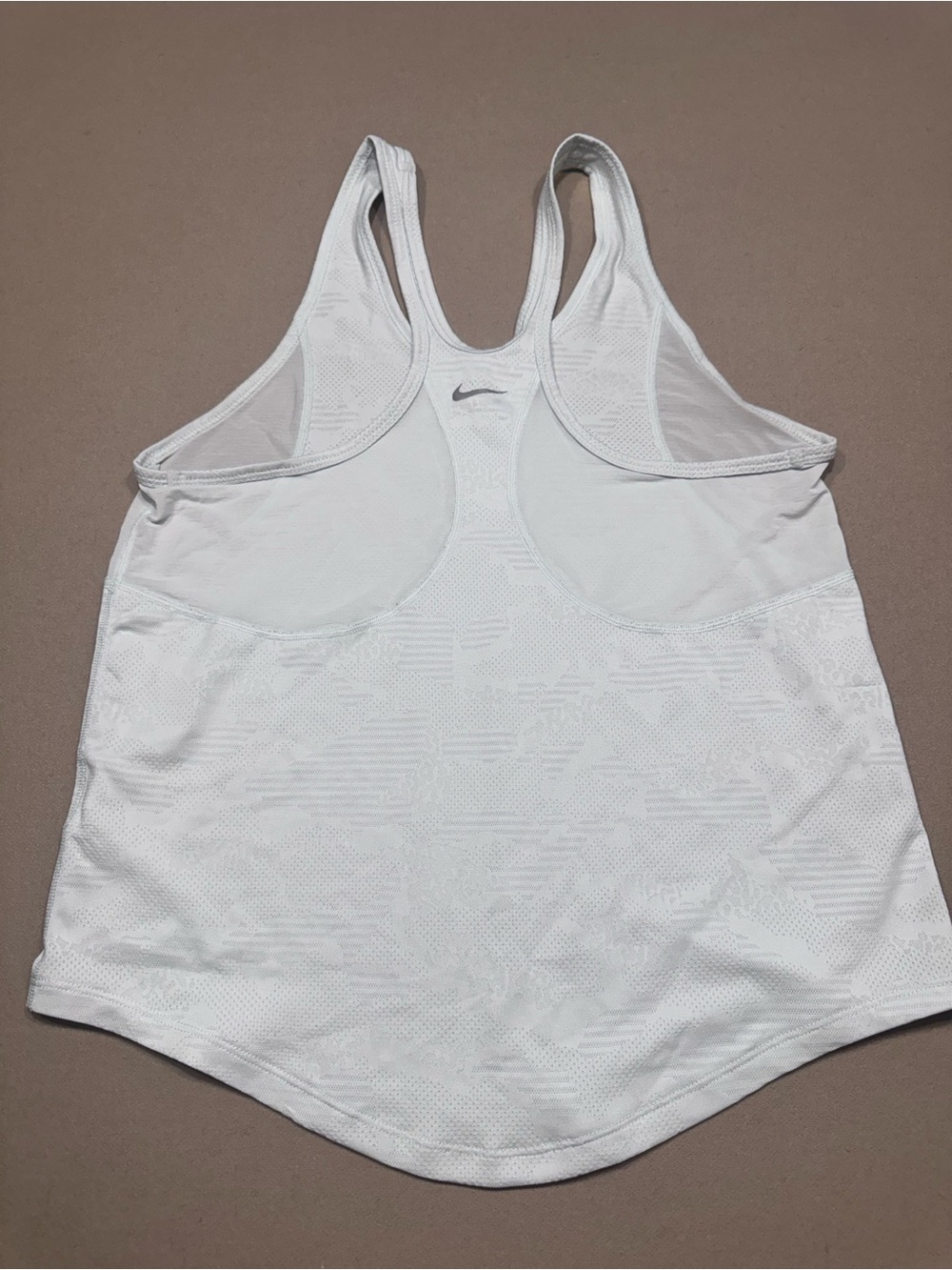 Nike Dri-Fit Light Gray Tank Top with Gray Swoosh - Picture 2 of 6